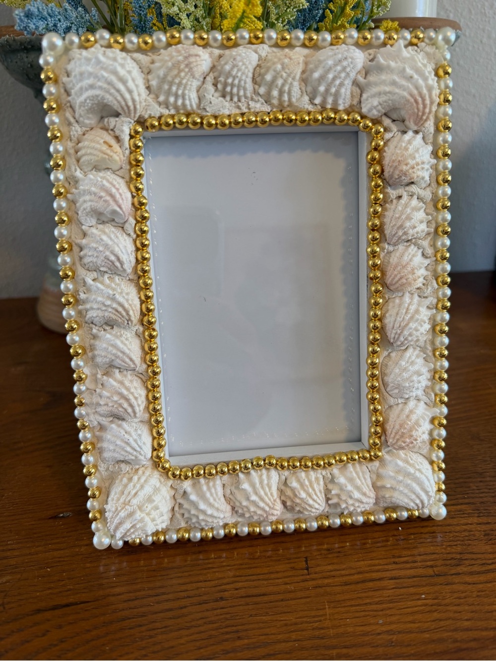 Seashell Beaded Photo Frame- Handcrafted - Picture 7 of 7
